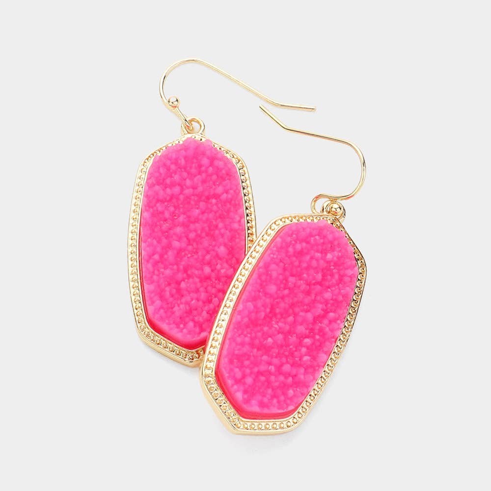 Sensibling Corp. - Wholesale Dangle Earrings - Hexagon Druzy Dangle Earrings
9
