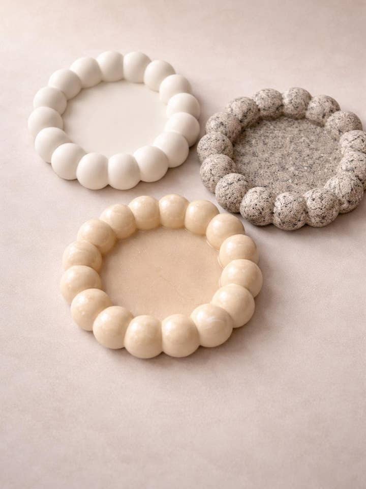 Piatto/Decorazione da Tavolo Nordico in Cemento Fatto a Mano #2 per la vendita all'ingrosso da parte di The lines studio