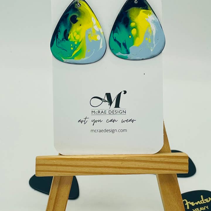 McRae Design - Wholesale Dangle Earrings - Hand Painted Guitar Pick Earrings5