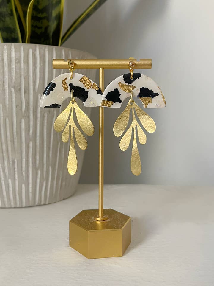 Polymer Clay Earring - Patches of Opal for wholesale by Pieces of Blonde