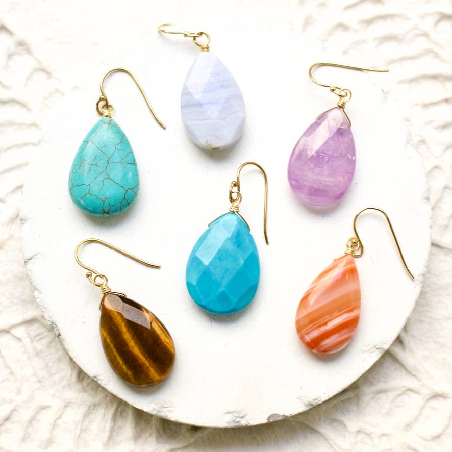 a.v. max - Wholesale Dangle Earrings - Serena Statement Semi Teardrop Earrings13