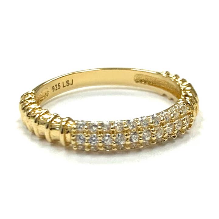 Anel de barra de pavimentação em prata esterlina - Clique para mais cores por atacado de Liza Schwartz Jewelry