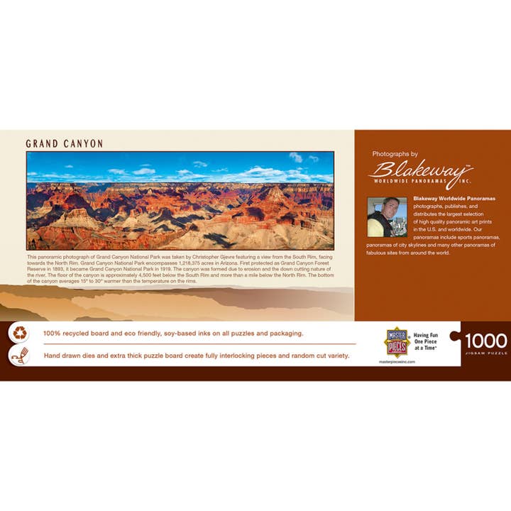 Masterpieces Puzzles - Wholesale Puzzle - Adult - Grand Canyon 1000 Piece Panoramic Puzzle