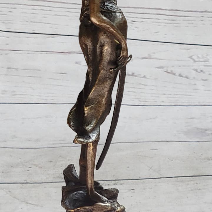 Bronzhaus - Wholesale Sculpture - Real Bronze Statue Marble Lady Blind Justice Scales Law Sculpture Marble Figure