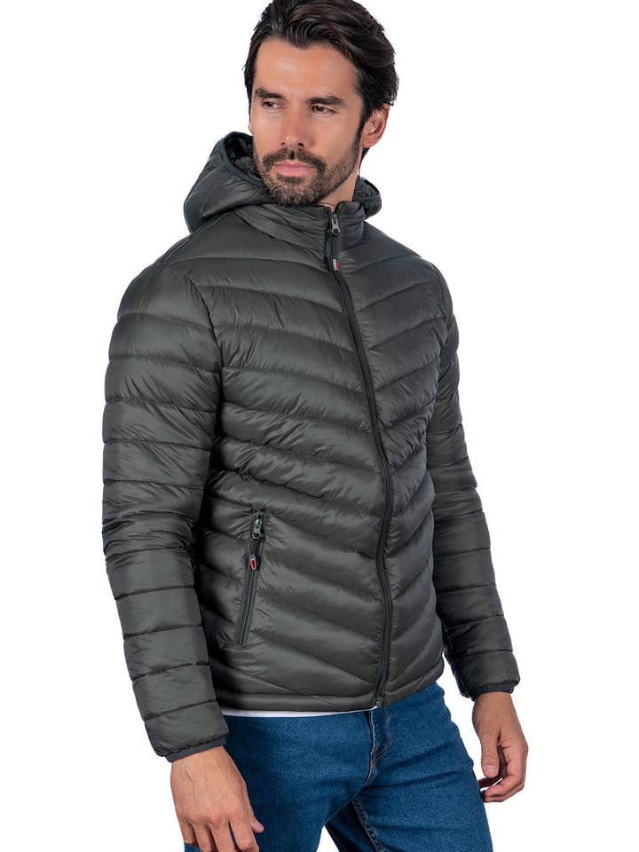 Schwarz/Marineblau/Oliv Herren Steppjacken im Set mit drei Farben für den Großhandel auf Faire2