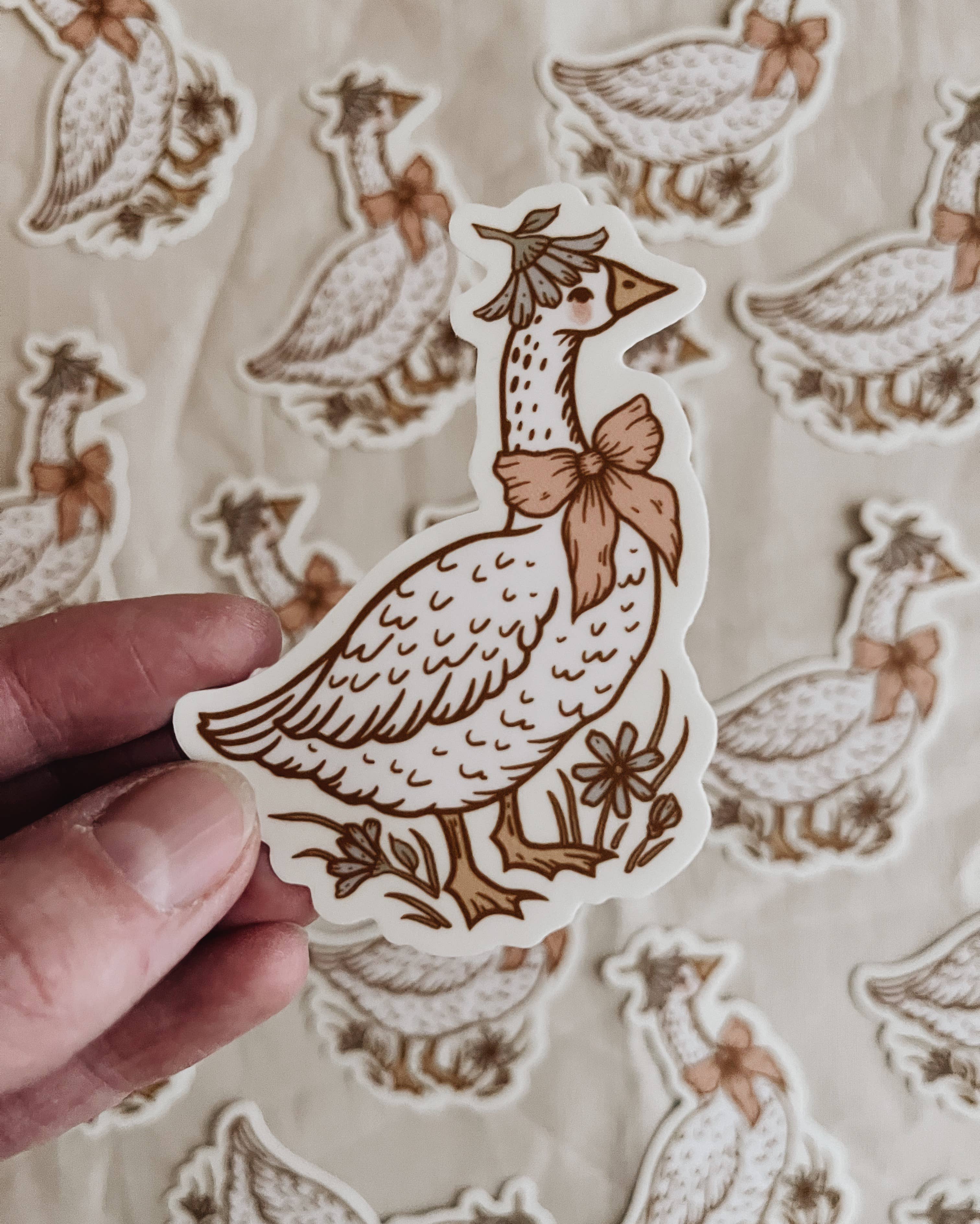 Flora West Design - Wholesale Sticker - Darling Goose Vinyl Sticker Vintage Style Floral1