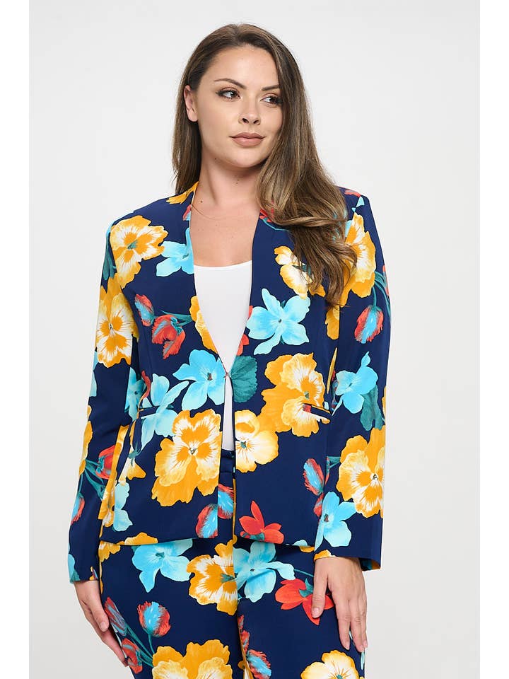 DNA Couture - Vente Blazer – femme - Blazer imprimé grande taille