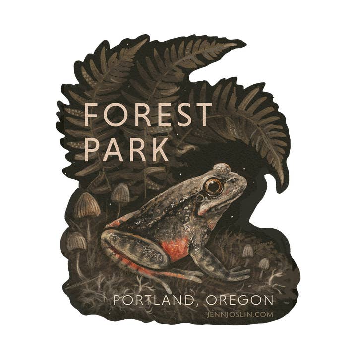 "Forest Park, Portland, Oregon" Sticker for wholesale by Jenn Joslin Art & Nature