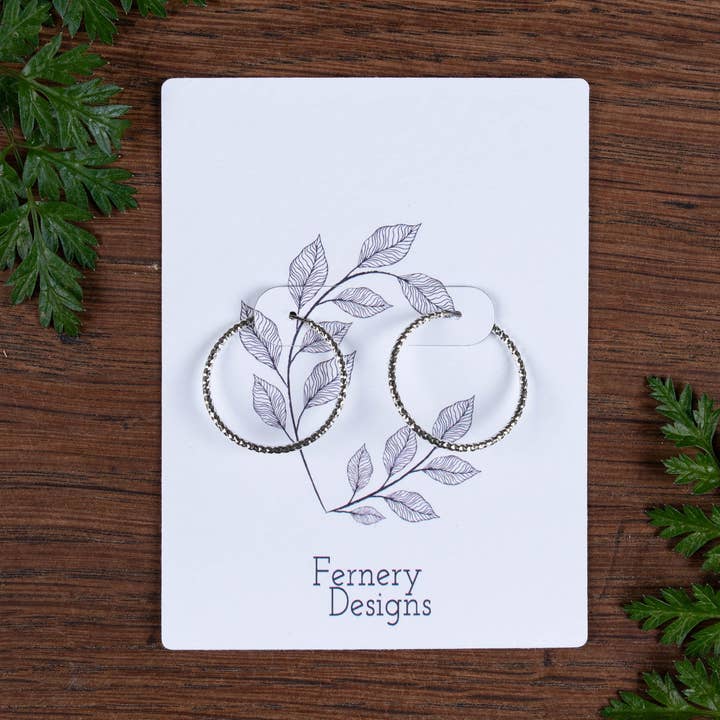 Fernery Designs - Wholesale Jewelry Stand & Display - Custom Printed Hoop Earring Display Cards with flaps & holes6