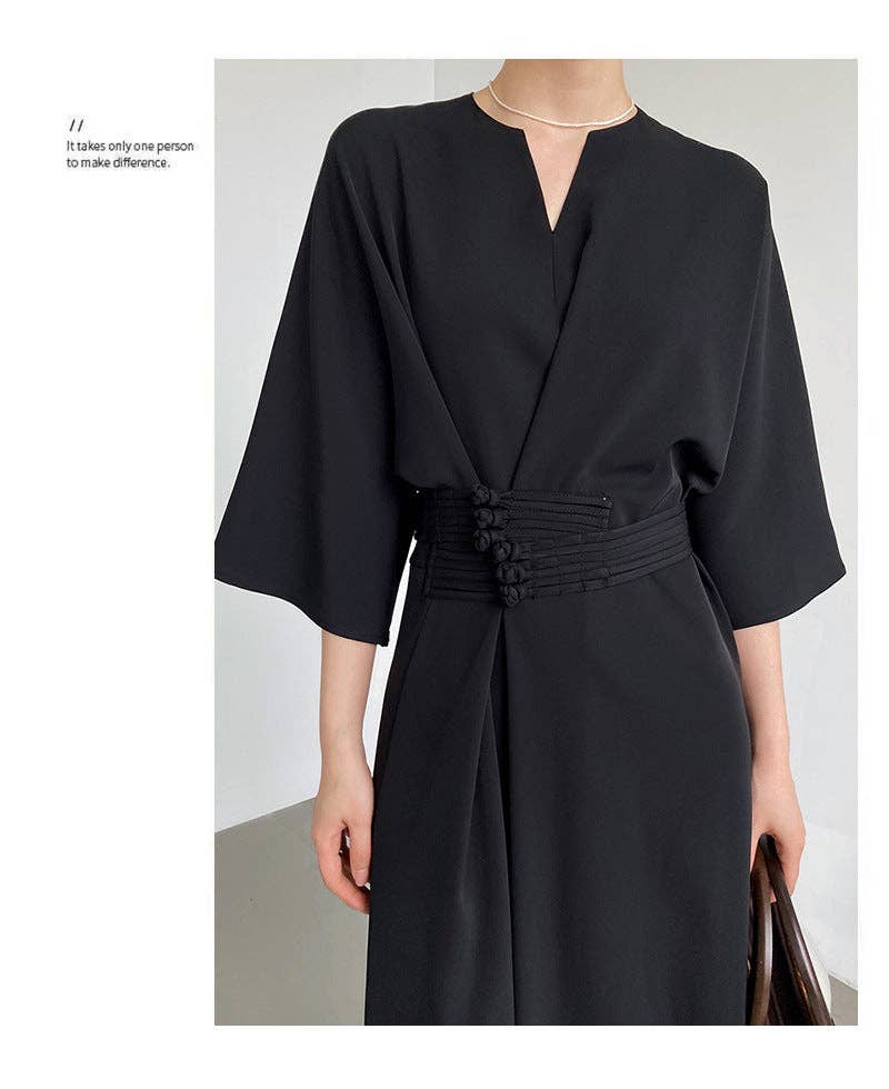 Marayn - Vente Robe – femme - 2025 NOUVELLE Robe Noeud Élégante Moderne Chic Touche Chinoise24
