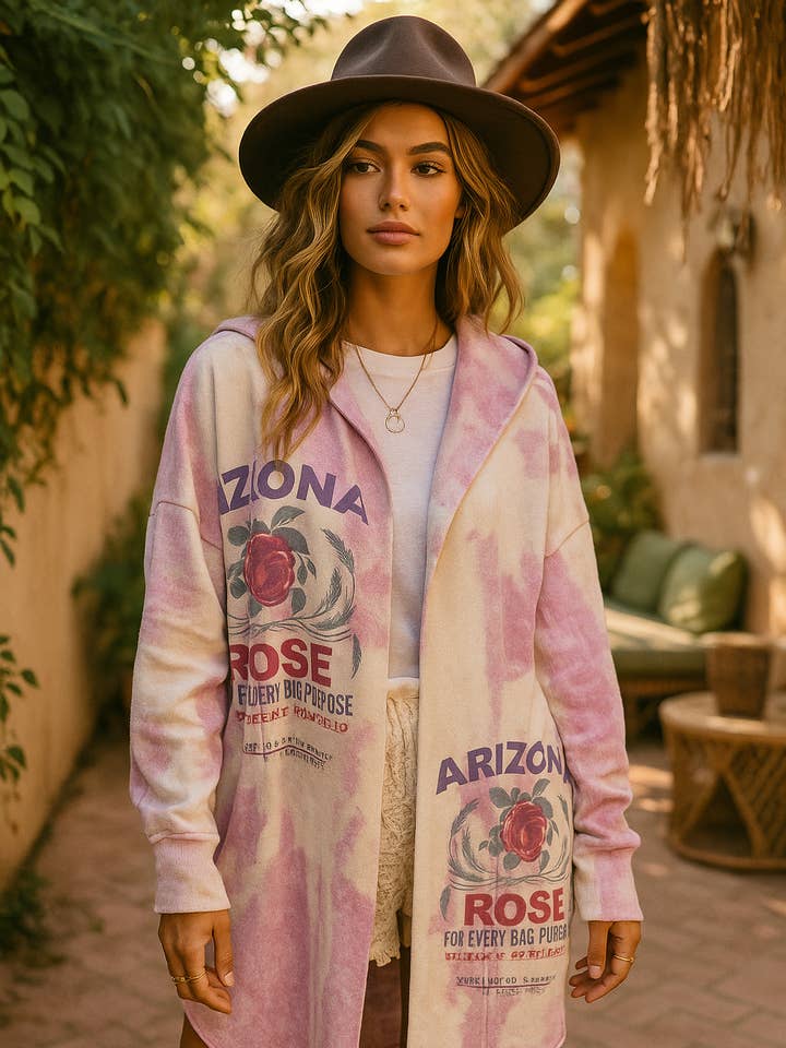 Giacca con cappuccio Arizona Rose per la vendita all'ingrosso da parte di The Nu Vintage