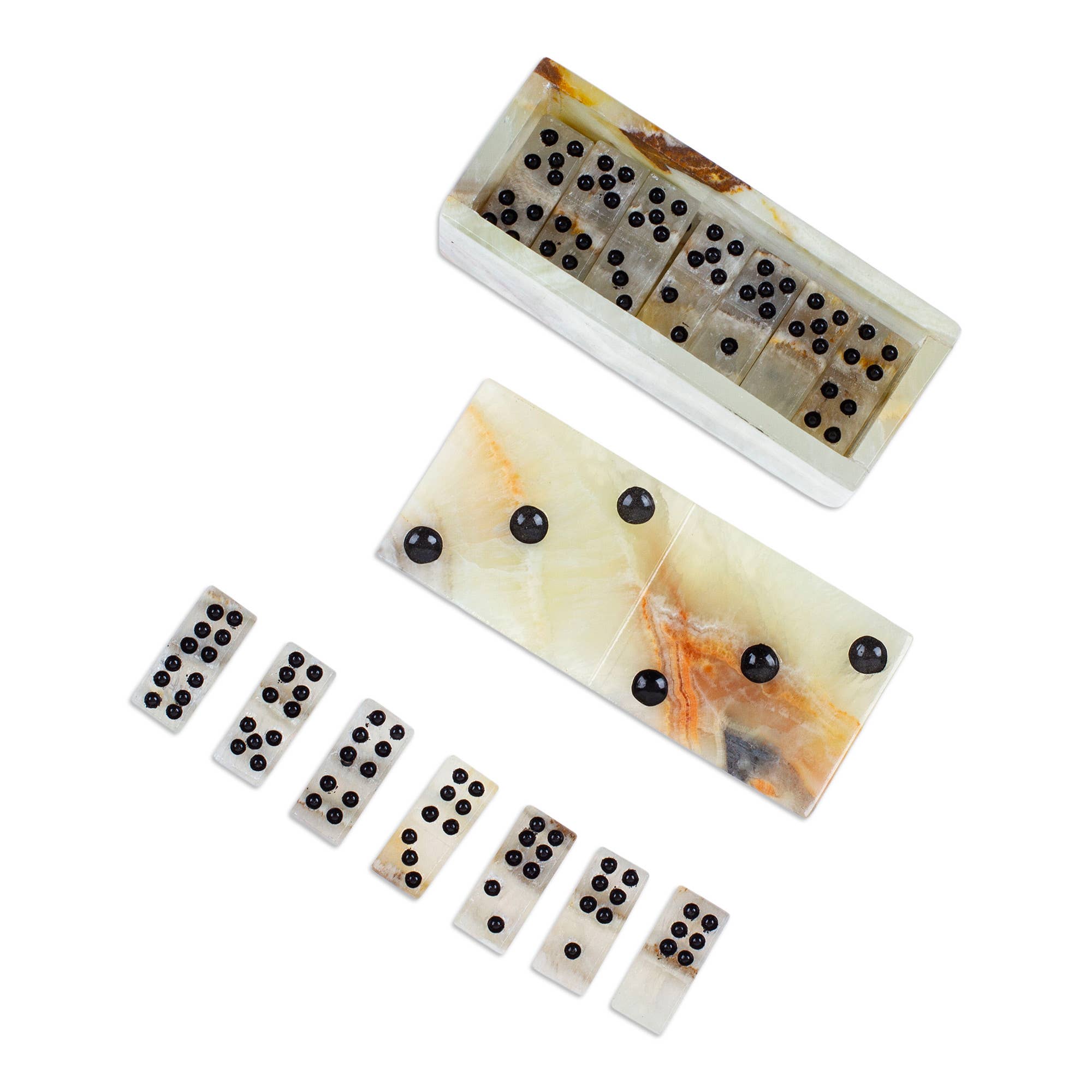 NOVICA - Wholesale Dominoes - Novica Handmade Precious Strategy Onyx And Marble Domino Set2
