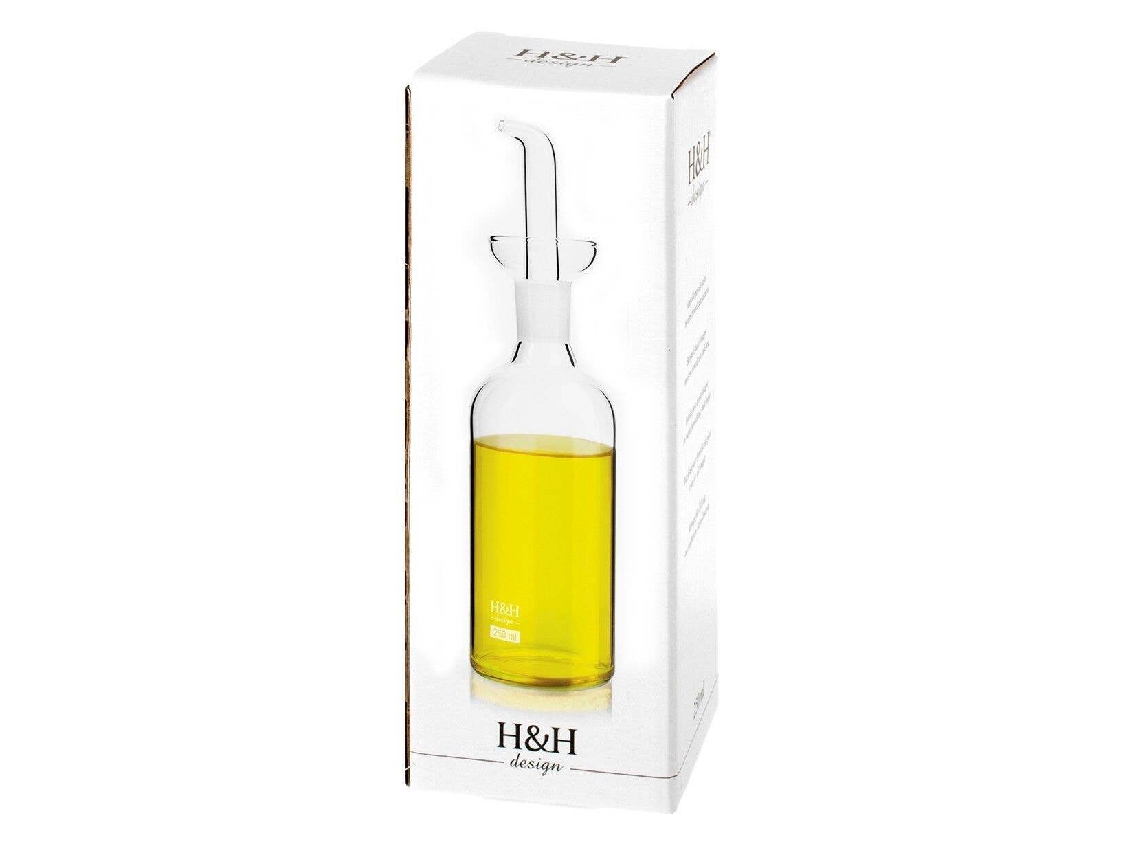 H&H - Wholesale Oil/Vinegar Dispenser - Cylindrical Ampoule in Transparent Borosilicate Glass 250 ml1