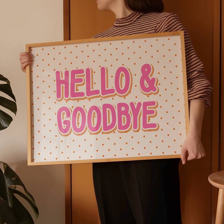 Pink Giraffe Print Co - Wholesale Art Print - Hello and Goodbye Hallway Print4