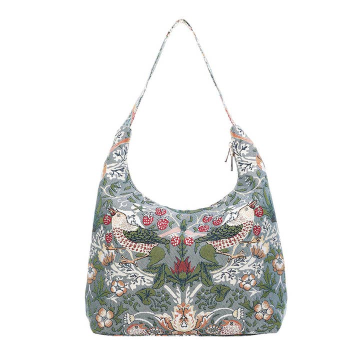 SignareArt - Wholesale Shoulder Bag - Women's - HOBO-STGR | WILLIAM MORRIS STRAWBERRY THIEF GREY HOBO HANDBAG SHOULDER BAG