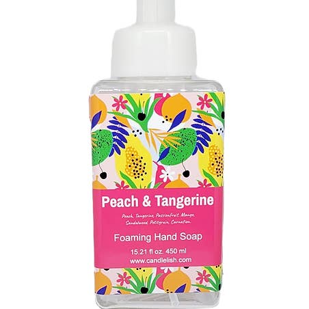 Savon moussant pour les mains à la pêche et à la mandarine pour la vente par Candlelish