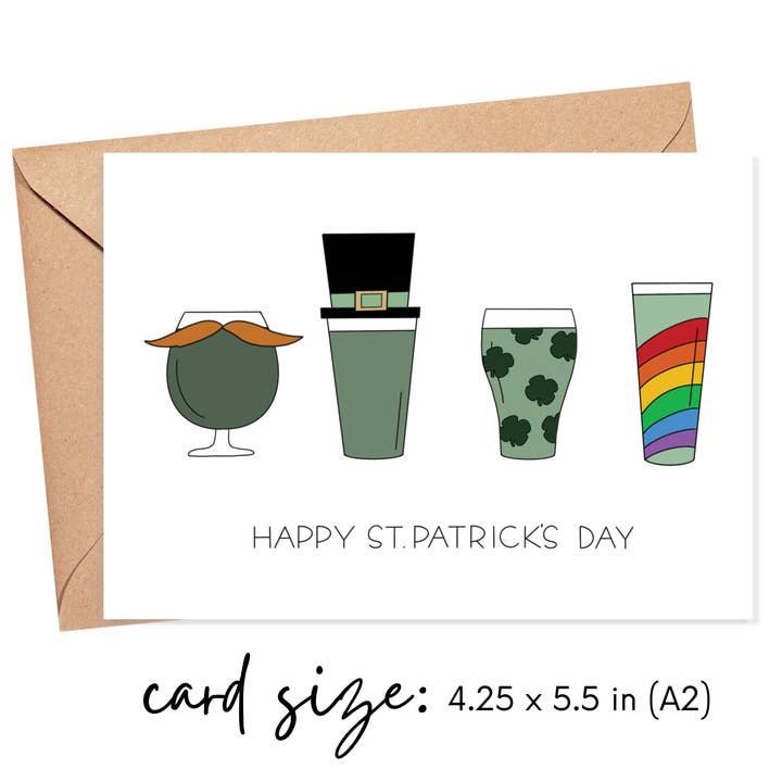 Simply Happy Paper - Wholesale St. Patrick's Day Card - Happy St. Patrick's Day Green Beer Card1
