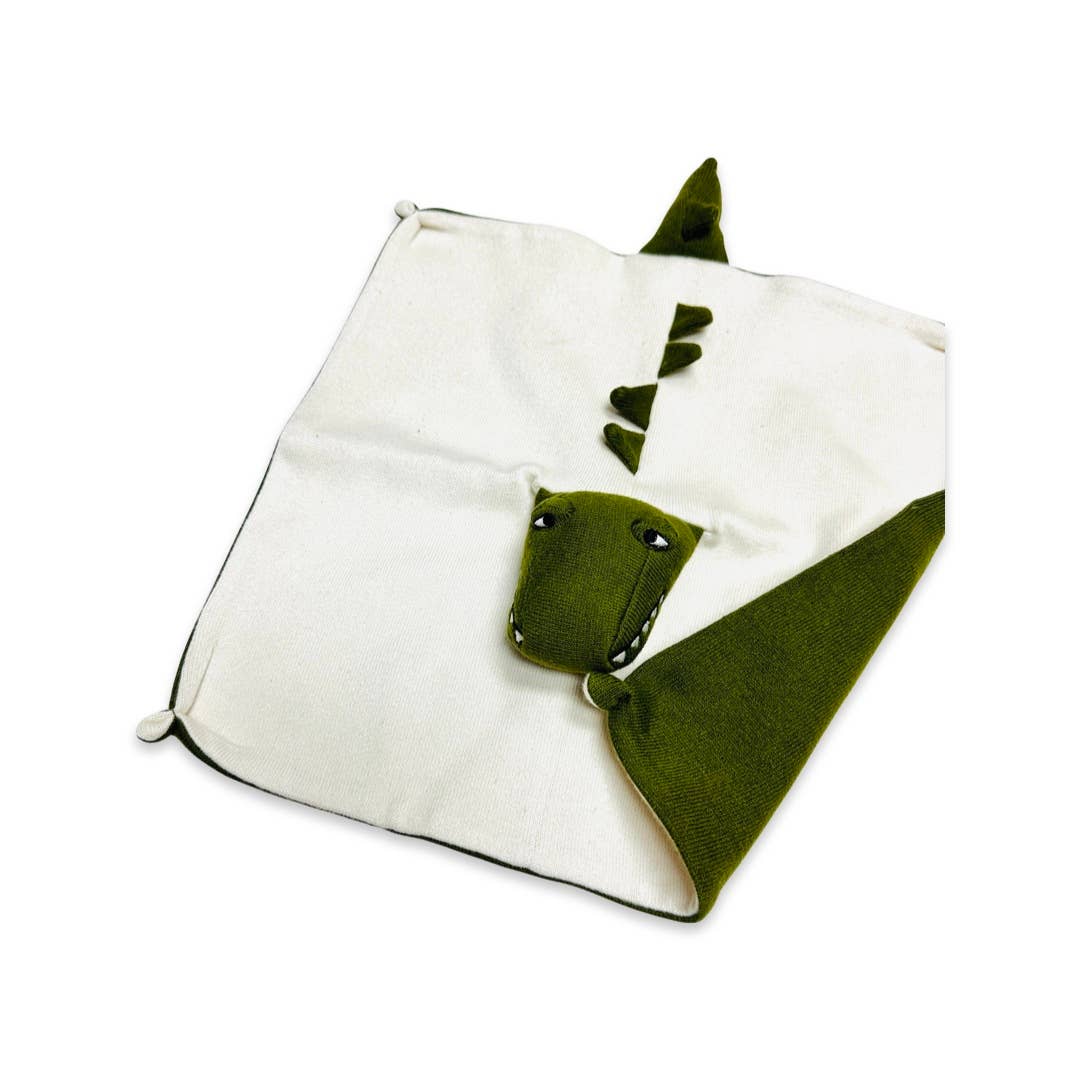 Naturale/Verde Gator - Coperta di sicurezza biologica Baby Lovey in vendita all'ingrosso su Faire2