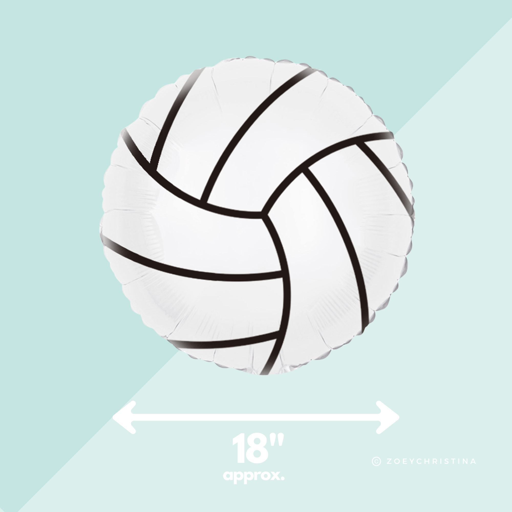 Zoey Christina - Wholesale Balloon - Volleyball Foil Balloon – Sports & Team Spirit Party Décor3