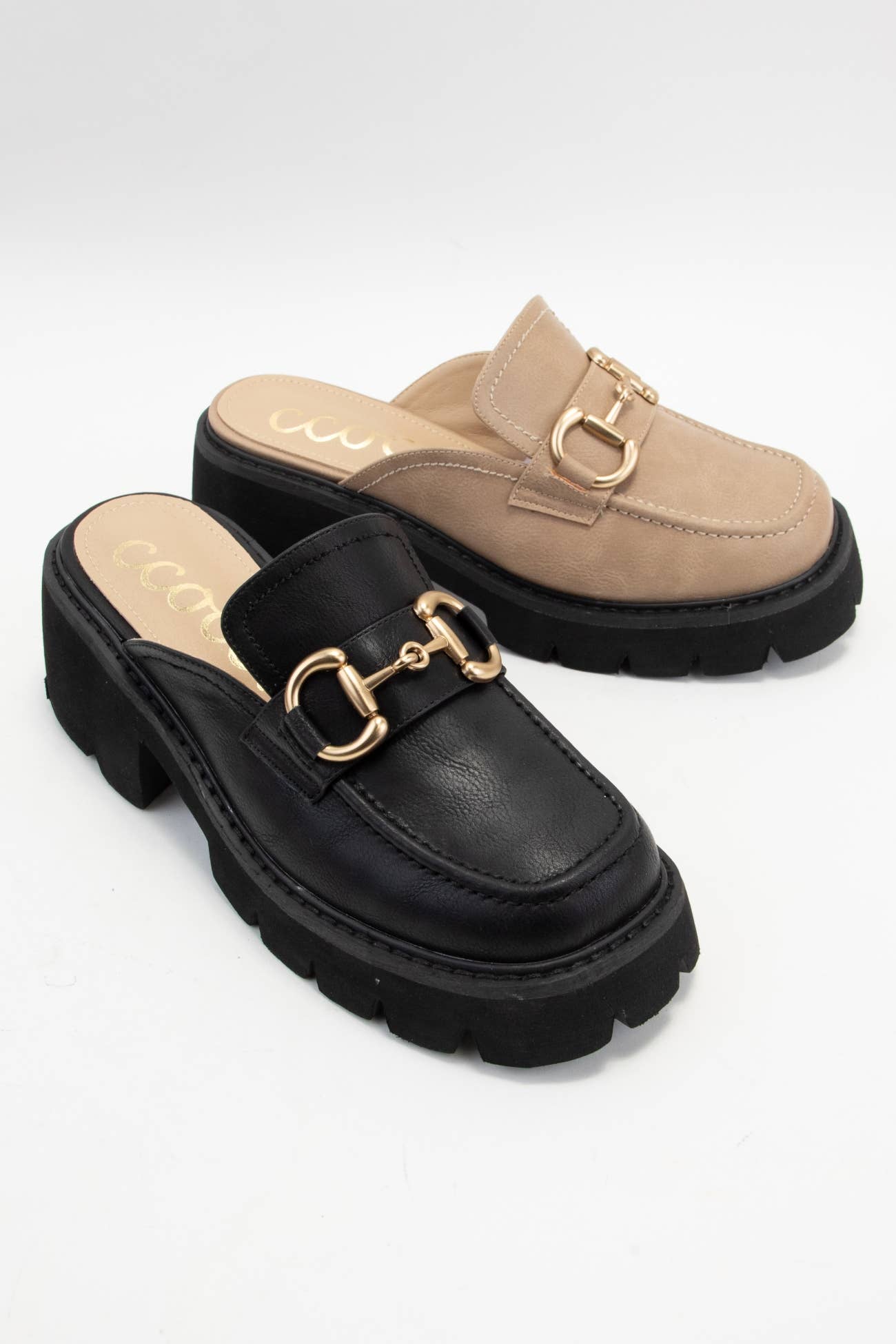 CCOCCI - Wholesale Loafers - Women's - LYNN CHUNKY PLATFORM HORSEBIT SLIP ON LOAFER MULE2