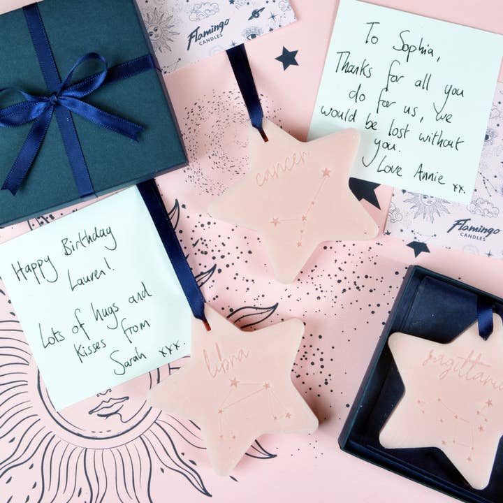 Zodiac Scent Star Letterbox Gift for wholesale by Flamingo Candles