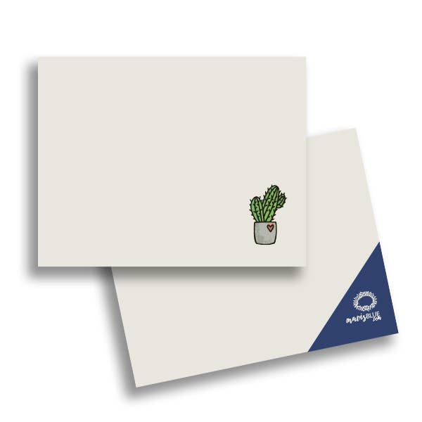 set di carte di cactus flat notes per la vendita all'ingrosso da parte di mavisBLUE paper goods