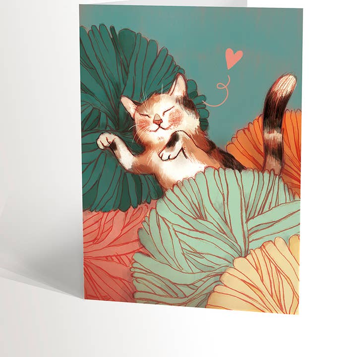 SLEEPING CAT Card for wholesale by Valérie Boivin illustration