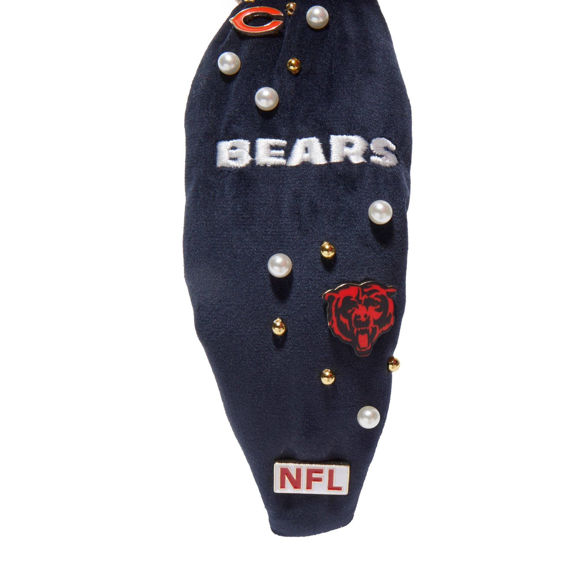 Lele Sadoughi – Großhandel Fashion-Stirnband – Unisex – CHICAGO BEARS LELE SADOUGHI X NFL MARINEBLAUES VERZIERTES GEKNOTETES STIRNBAND3