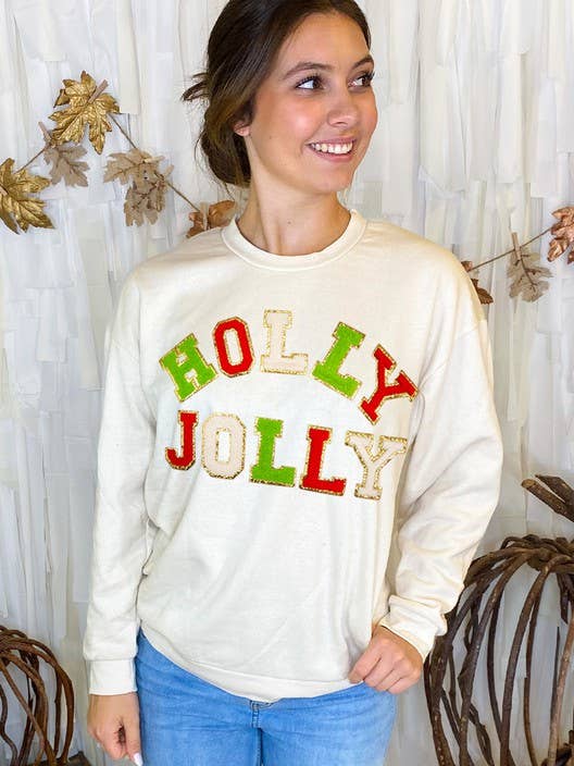 Chandail Holly Jolly en chenille pour la vente par Sugar Stitch