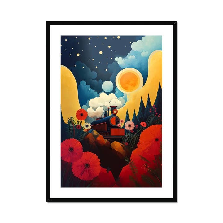 Midnattståg till Bliss Inramad & Monterad Print för wholesale av Pixel Gallery