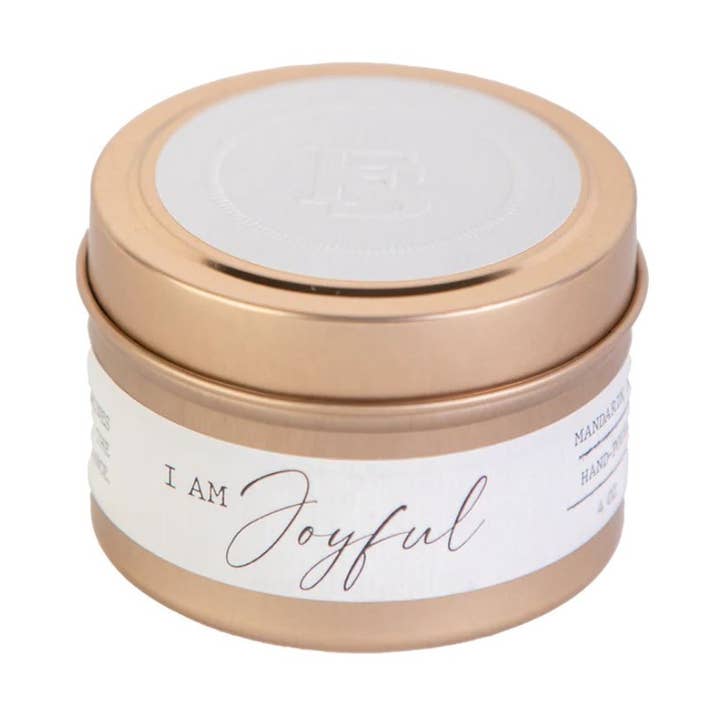 I Am Joyful Travel Candle for wholesale by Made for Freedom
