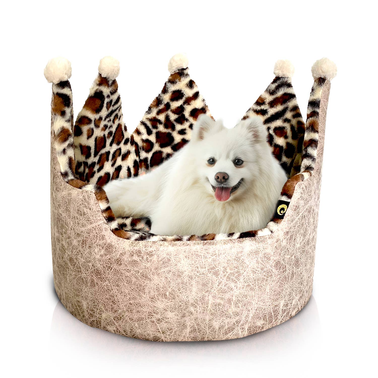 Precious Tails - Wholesale Pet Bed - Cat/Dog - Precious Tails Leopard Print Crown Pet Bed25