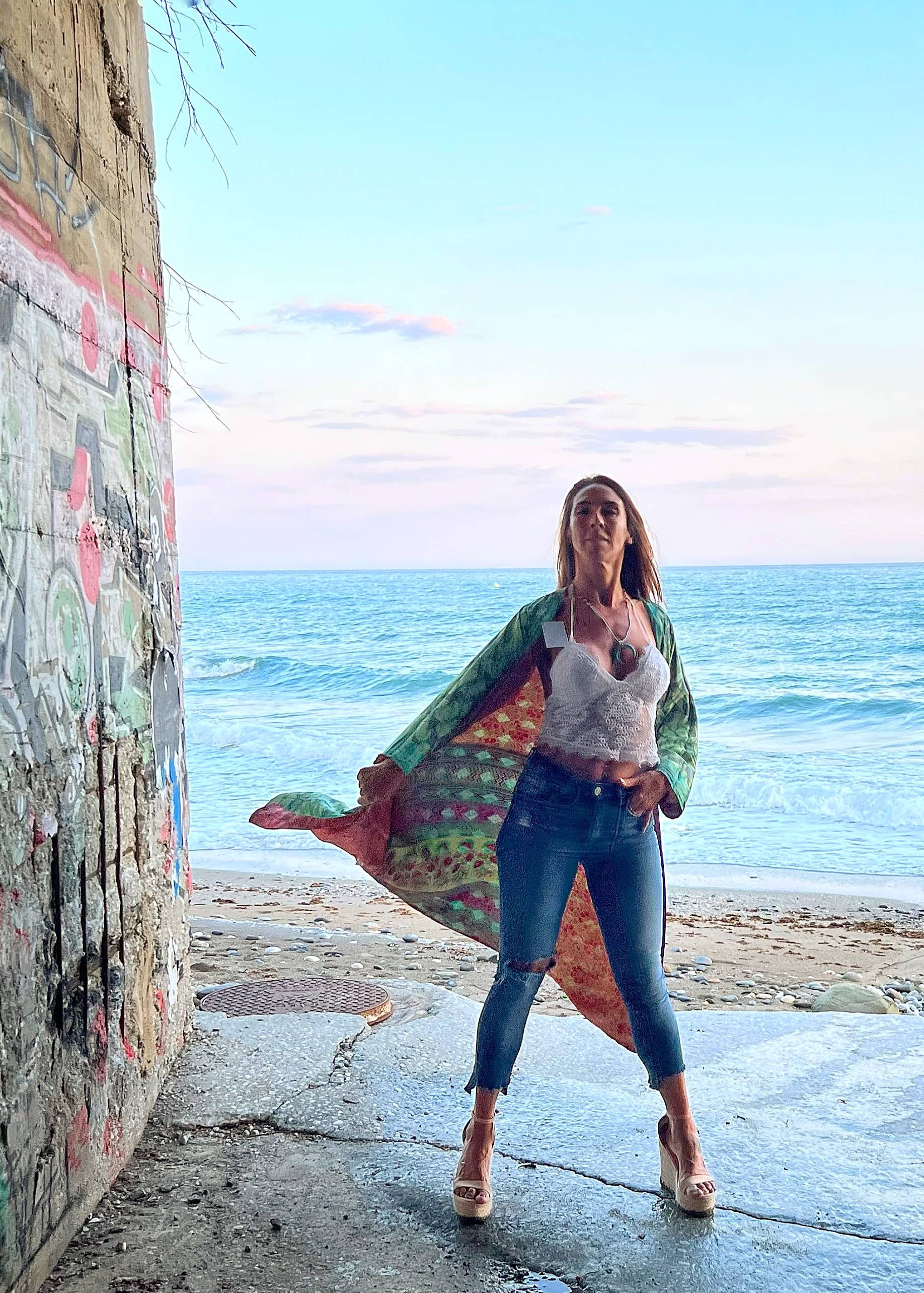 Kinomy - Wholesale Kimono - Women's - Varied reversible long kimonos (118 cm) Pack 20, boho.16