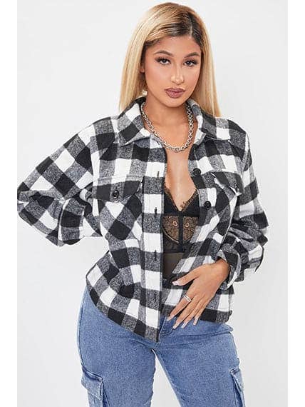 YMI - Wholesale Shirt Jacket/Shacket - Women's - Women's Cropped Boxy Fit Shacket-J1092PSH25