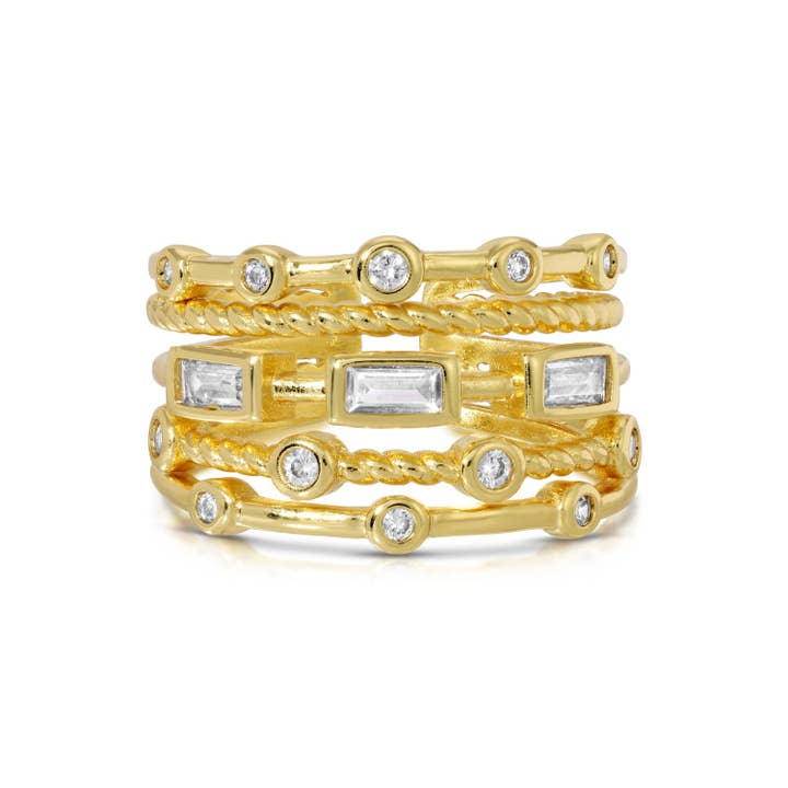 Splendid Iris - Wholesale Multi-Stone Ring - Layered Statement Ring