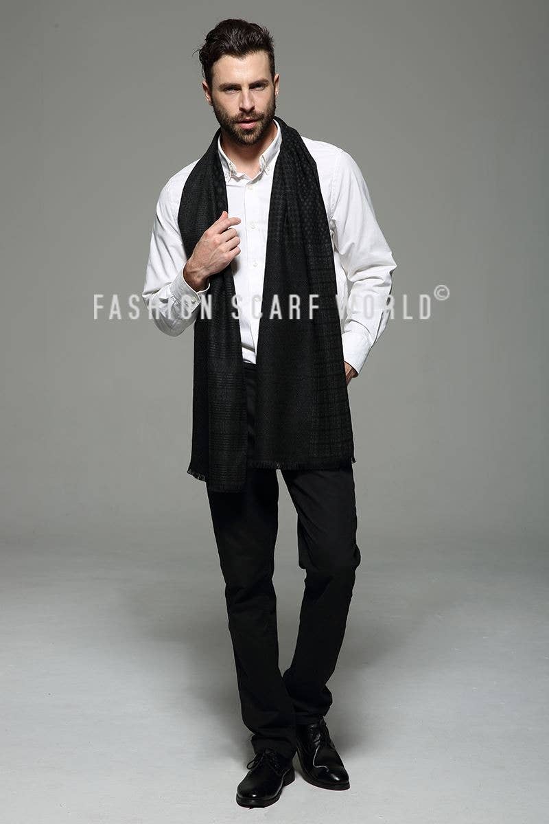 Fashion Scarf World – wholesale Scarf – Men’s – Dot, Tartan & Houndstooth Print Frayed Men/Unisex Scarf10