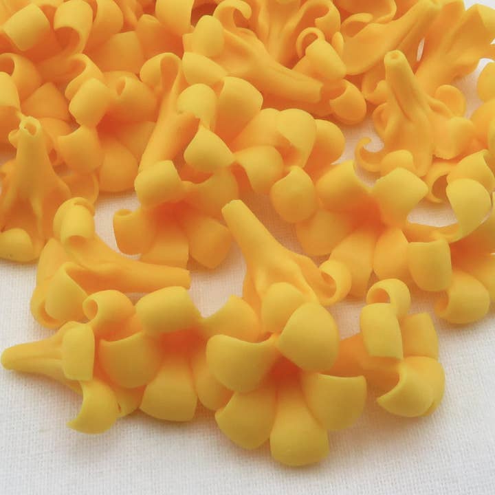 OpalHaus - Wholesale Artificial Flowers - Puakenikeni Clay Flowers, Orange Yellow Flowers, Handmade