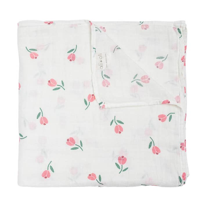 Bamboo Muslin Swaddle Blanket (Tulip) for wholesale by Ali+Oli