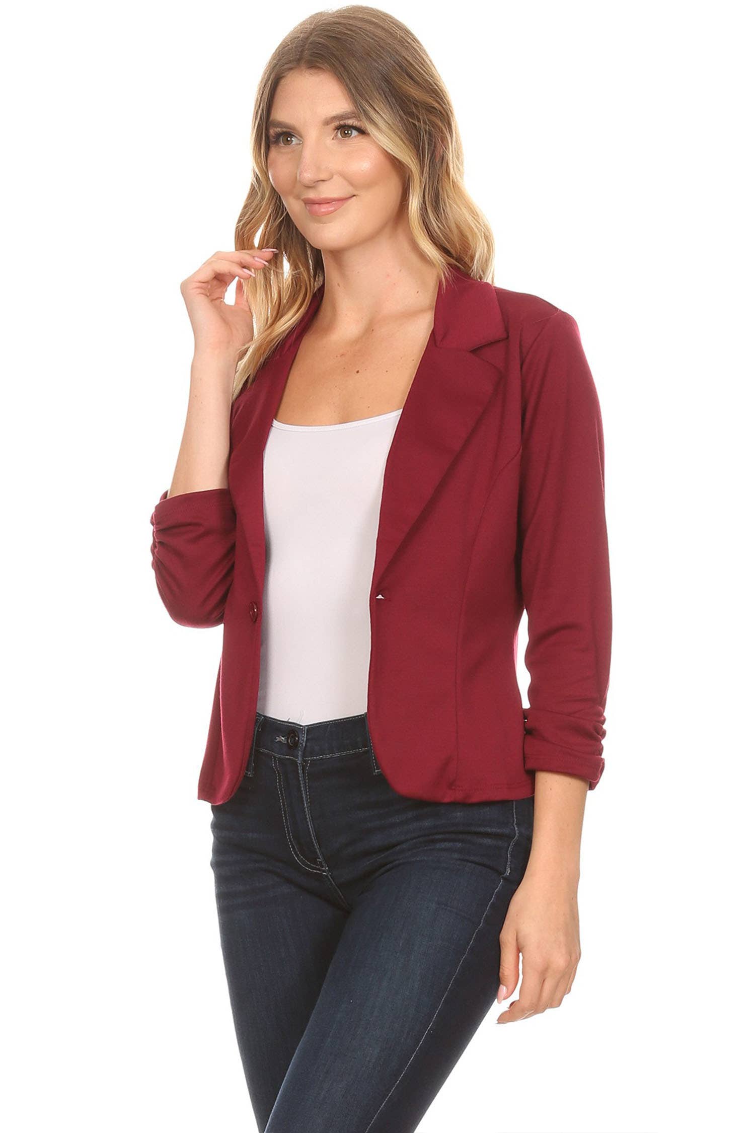 MOA COLLECTION - Venta al por mayor Blazer - Mujer - Blazer largo hasta la cintura con cierre de un botón para mujer (paquete abierto)21