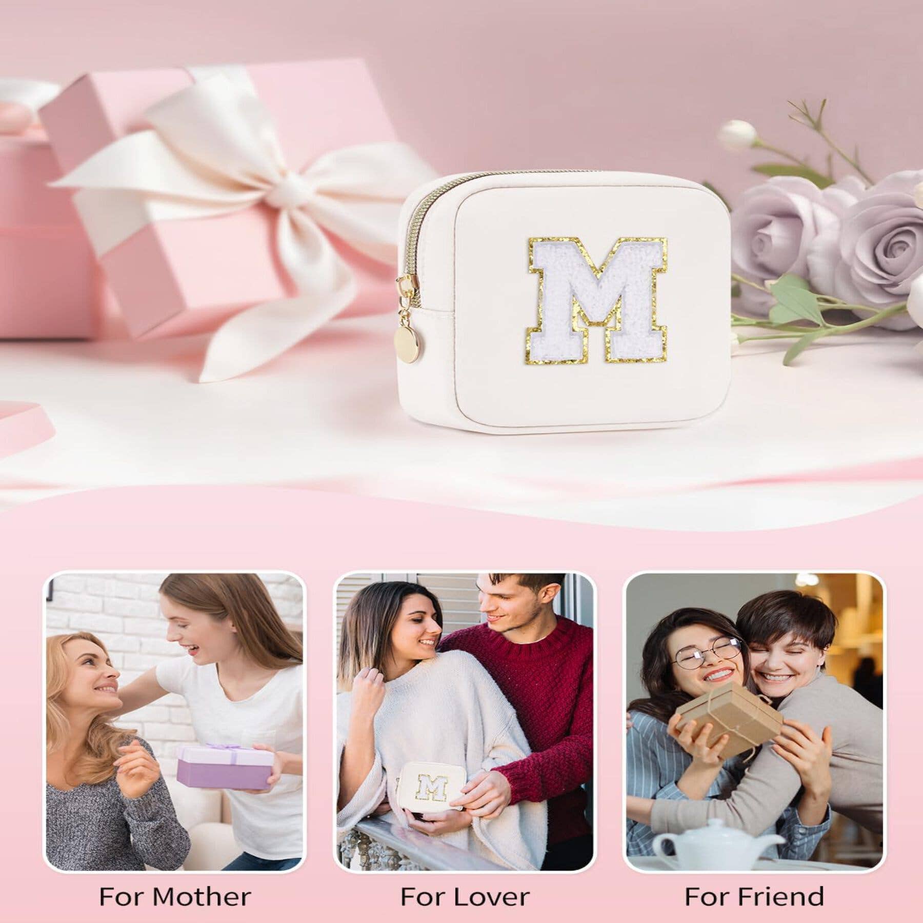 wandf – Großhandel Schmink-/Kosmetiktasche – Personalisierte Monogramm-Tasche Mini Initialen Schminktasche40