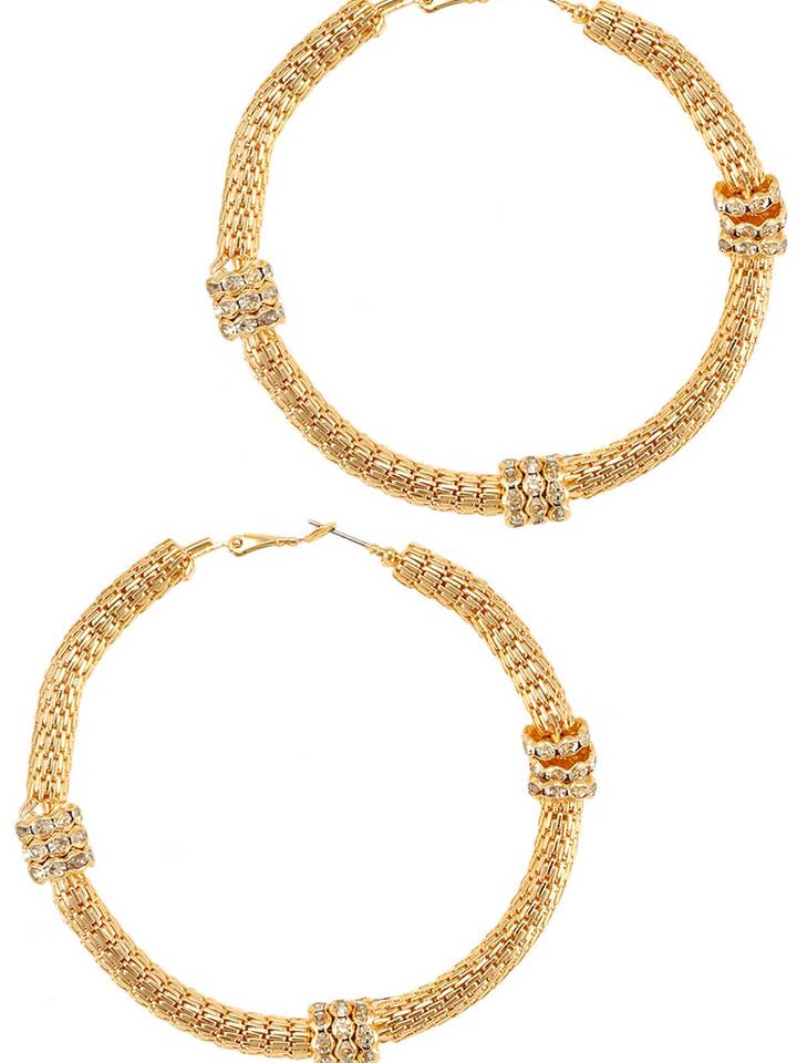 Boucle d'oreille créole en maille de 75 mm pour la vente par Shop Neighbors