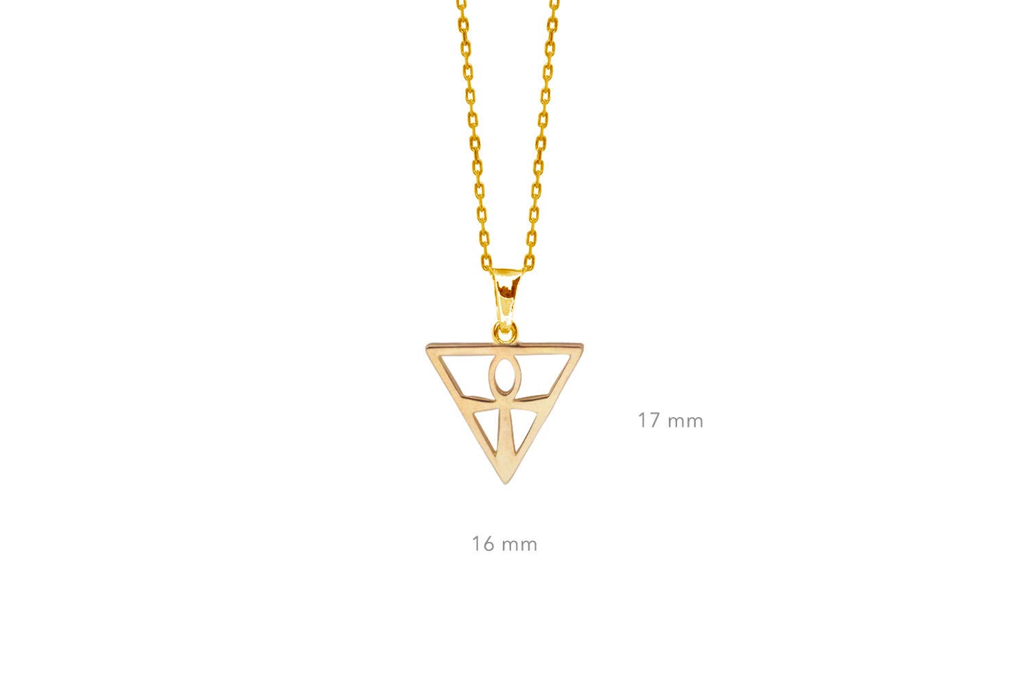 TALISMAN JEWELLERY (D&Fidanverdi, S.L.) - Wholesale Pendant/Charm Necklace - Triangle Ankh Cross Pendant Egypt 18k Gold Plated1