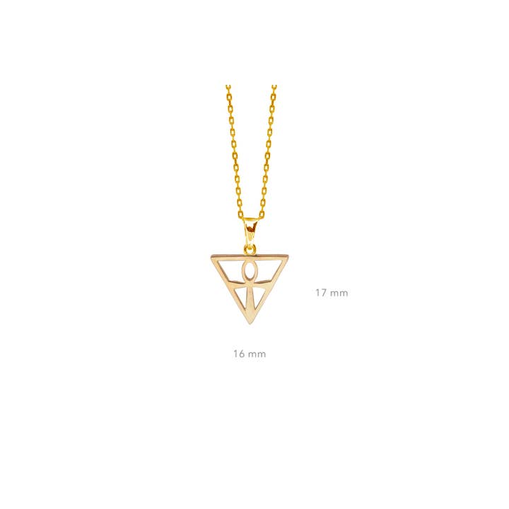 TALISMAN JEWELLERY (D&Fidanverdi, S.L.) - Wholesale Pendant/Charm Necklace - Triangle Ankh Cross Pendant Egypt 18k Gold Plated1