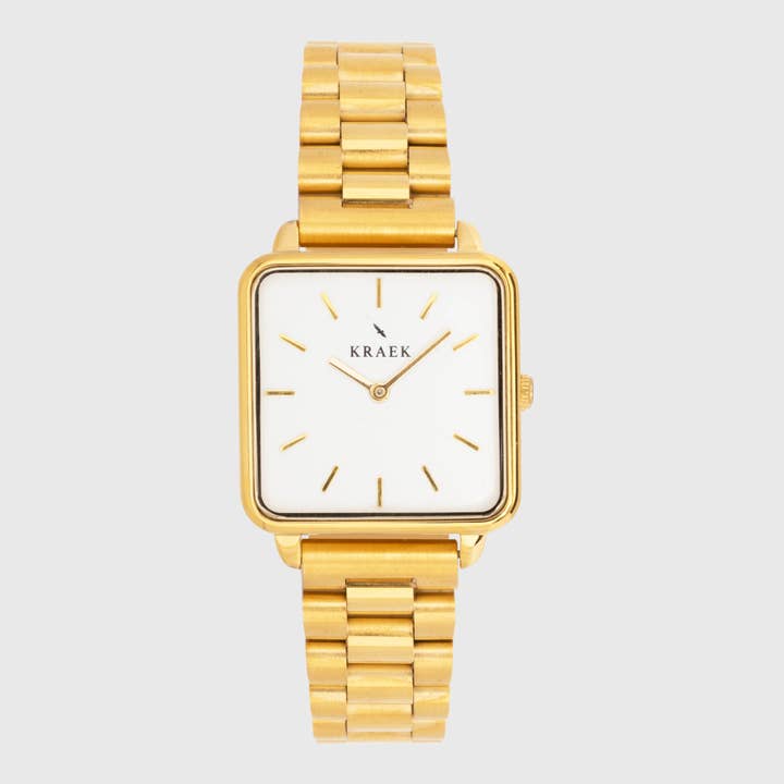 Emy | Gold | Steel | Square 28 mm for wholesale by KRAEK Watches