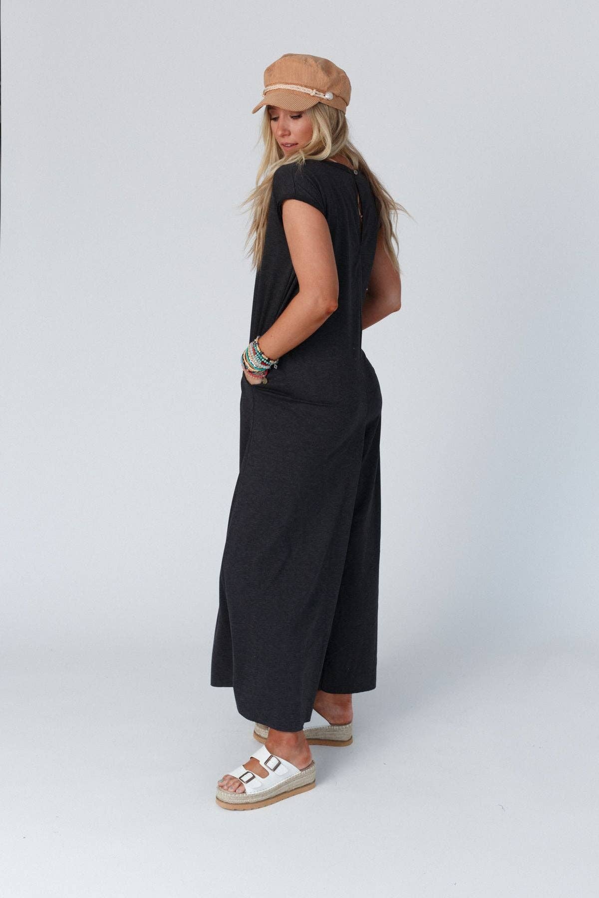 Three Bird Nest - Wholesale Jumpsuit - Women's - Daphne Scoop Neck Jumpsuit - Charcoal1