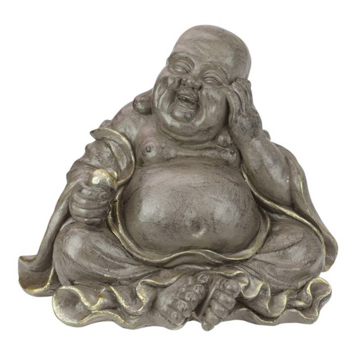 50cm Happy Garden Buddha With Gold Brush for wholesale by Cubby House by Malmar