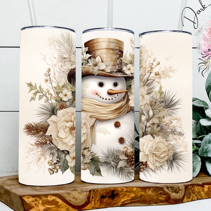 Watercolor Snowman - Winter - Christmas Holiday - Tumbler for wholesale by Dark Horse Dream Designs LLC