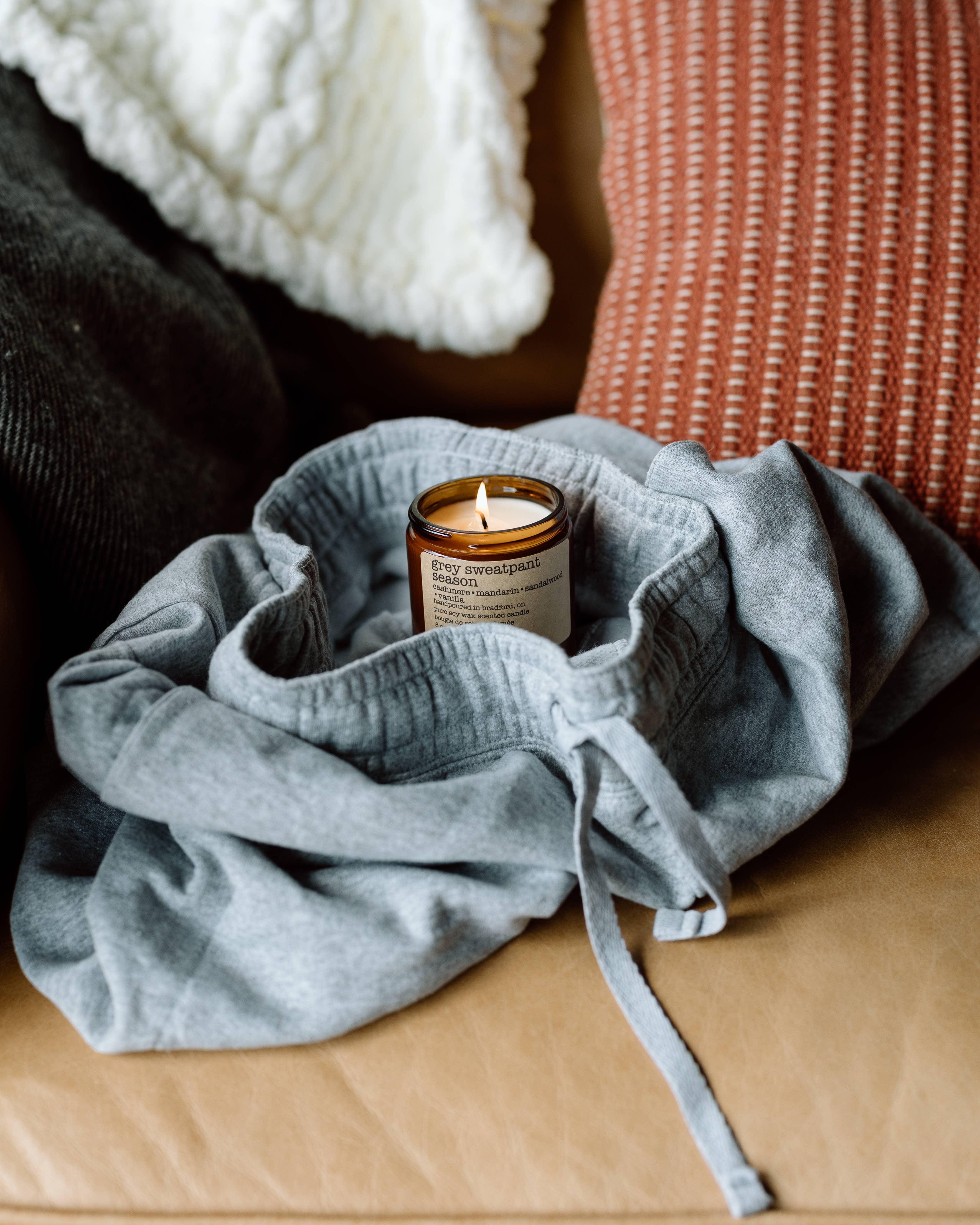 onefive1 – wholesale Jar/filled candle – grey sweatpant season soy wax candle -COZY/ FOR HIM | FALL3