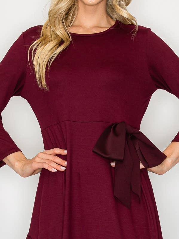 RØD ASYMMETRISK FLÆSEDE TUNIKA TOP-SHB5955X-1 for engroshandel hos Stylish Wholesale