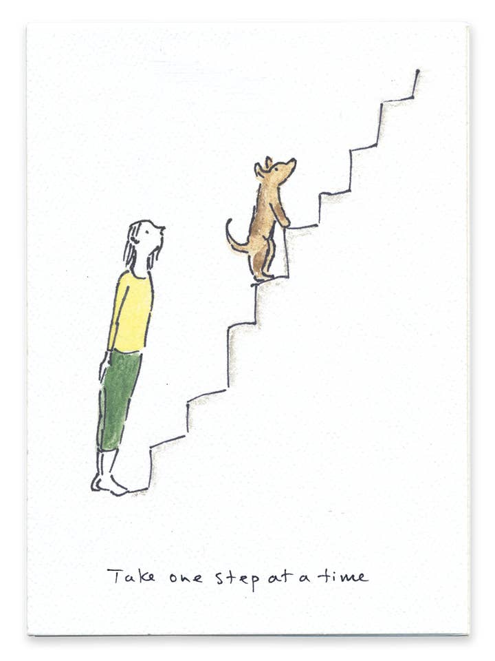 Tag et skridt ad gangen - Hverdags lykønskningskort for engroshandel hos Rosie’s Wonders Connection Cards
